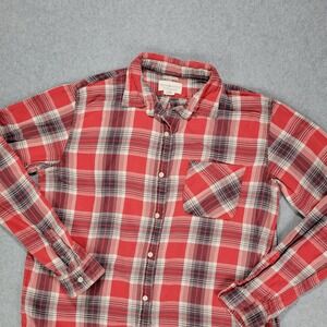 Denim & Supply Ralph Lauren RL Boyfriend Button Shirt Womens L Plaid‎ Flannel